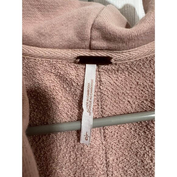 Free People Pink Hooded Candy Lace-Trim Cardigan Womens Large Boho Style - Picture 4 of 11
